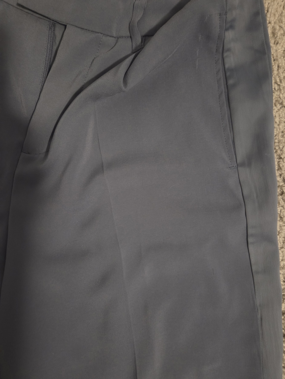 Blue/Grey Women's Wide Leg Trouser Relaxed Flowy Dress Pant - Picture 3 of 8